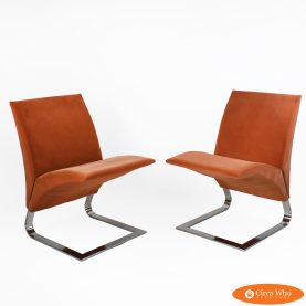 Pair of Cantilever Chrome Chairs by Ricardo Antonio Ravello