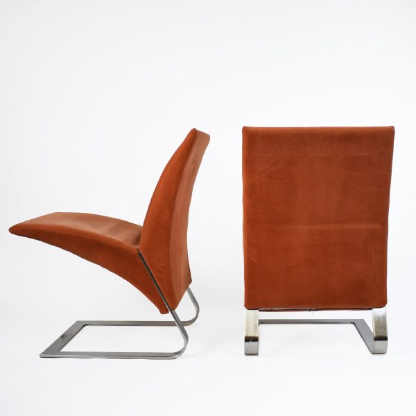Pair of Cantilever Chrome Chairs by Ricardo Antonio Ravello