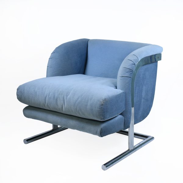 Pair of Cantilever Chrome Chairs by Warren Lloyd