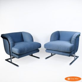Pair of Cantilever Chrome Chairs by Warren Lloyd