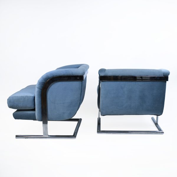 Pair of Cantilever Chrome Chairs by Warren Lloyd