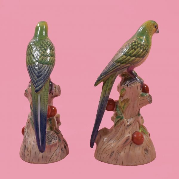 Pair of Ceramic Green Birds