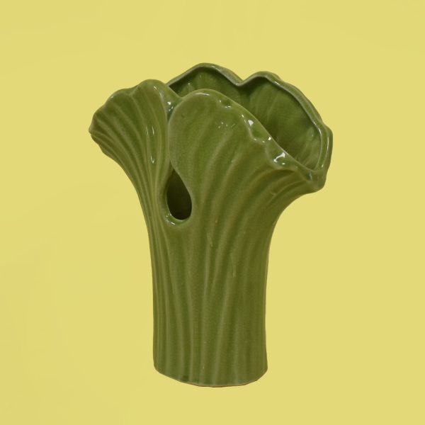 Pair of Ceramic Green Shell Vases B2327