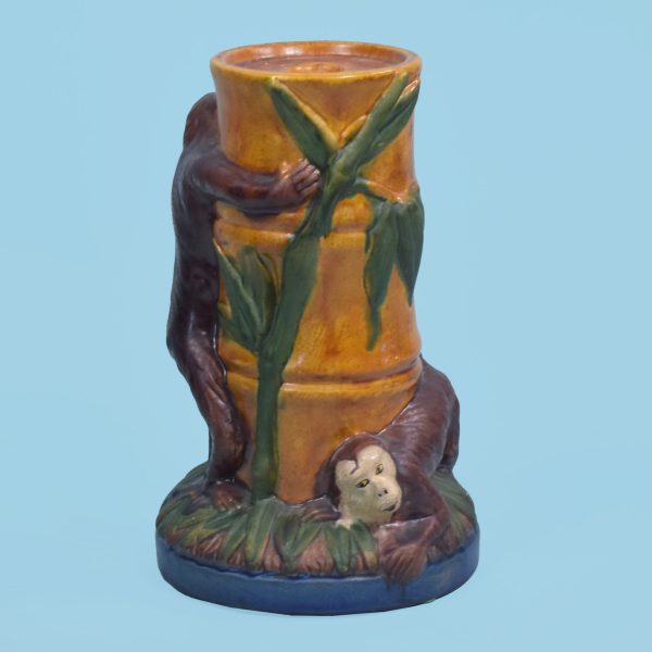 Pair of Ceramic Monkey Candle Holders