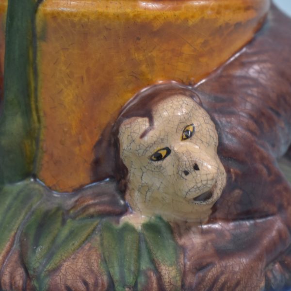 Pair of Ceramic Monkey Candle Holders