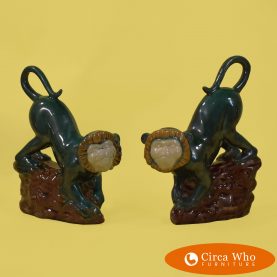 Pair of Ceramic Monkey Figures