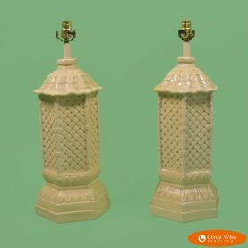 Pair of Ceramic Pagoda Table Lamps