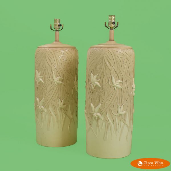 Pair of Ceramic Roots Table Lamp