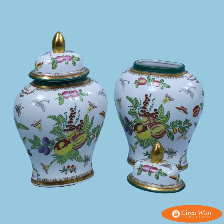 Pair of Chinoiserie Fruits Vases
