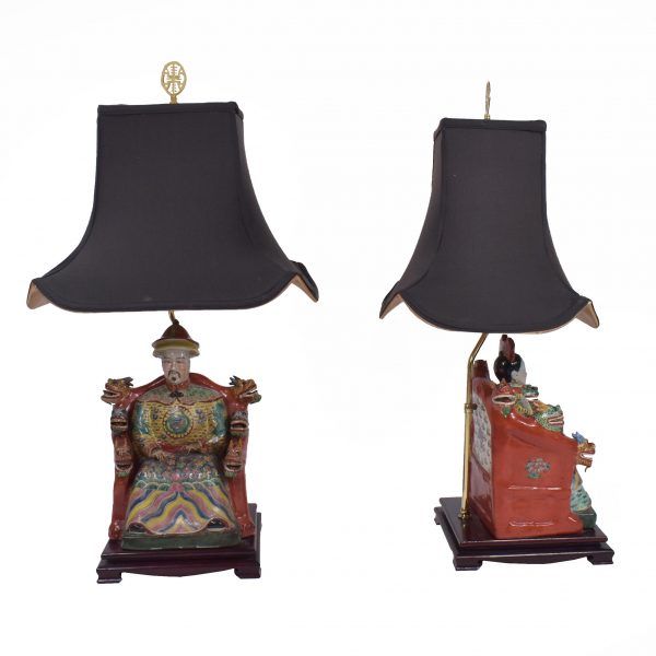 Pair of Chinoiserie Poetry Table Lamps