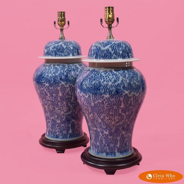 Pair of chinoiserie ginger jar lamps