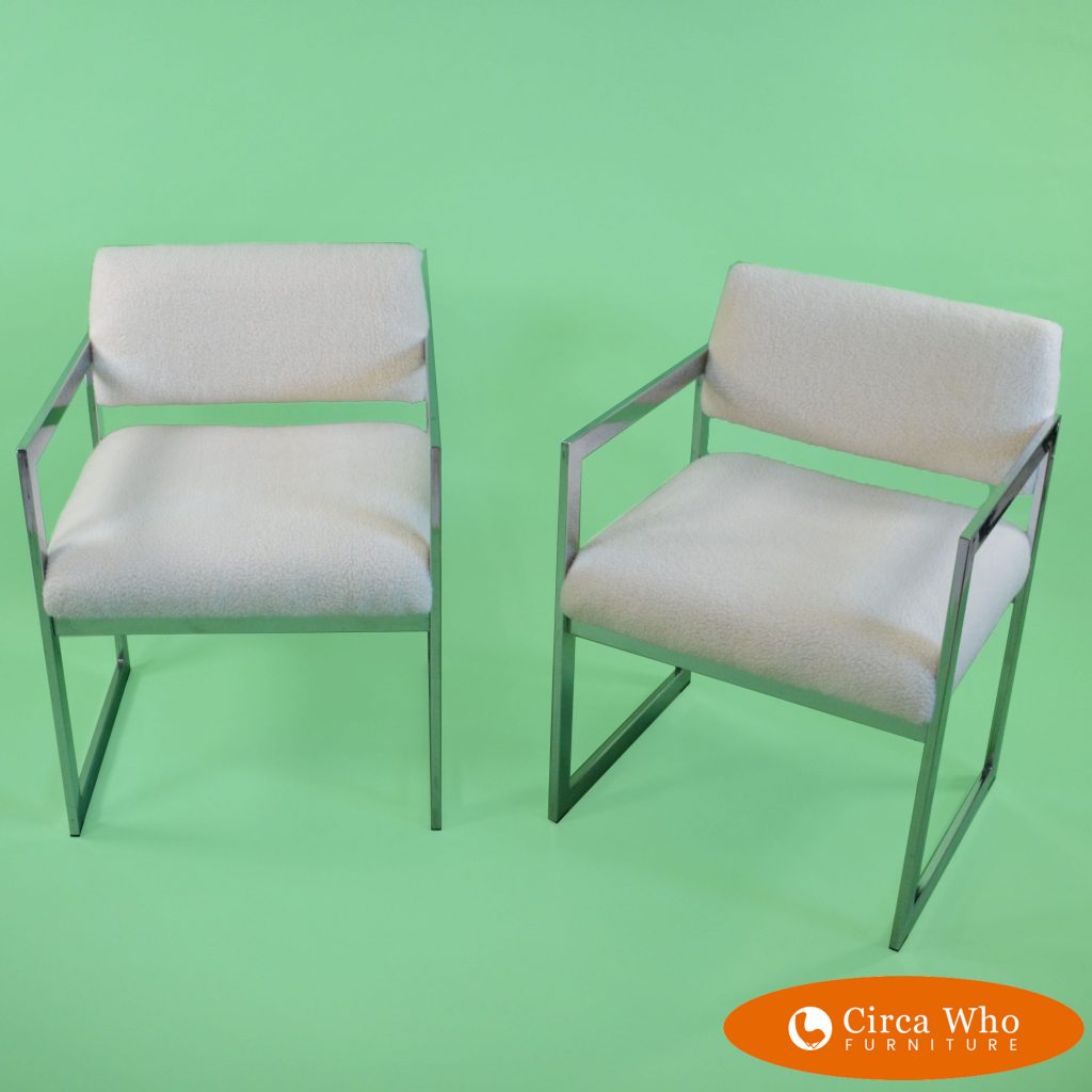 Pair of Chrome Lounge Chairs Circa Who