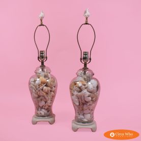 Pair of Clear Shell Table Lamps