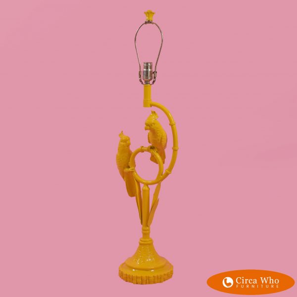 Pair of Cockatoos Yellow Single Table Lamp