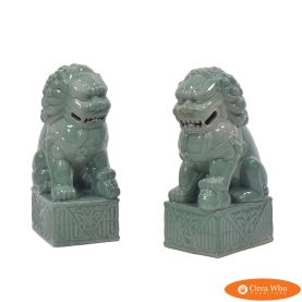 Pair of Crackled Foo Dogs