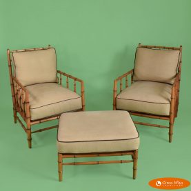 Pair of Faux Bamboo Arm Chairs