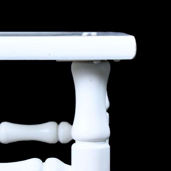 Pair of White Faux Bamboo End Table