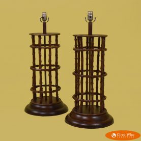 Pair of Faux Bamboo French Style Lamps