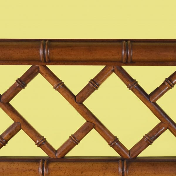 Pair of Faux Bamboo Fretwork Mirrors