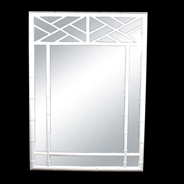 Pair of Faux Bamboo Fretwork Mirrors