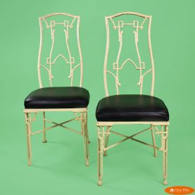 Pair of Faux Bamboo Metal Chairs