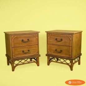 Pair of Faux Bamboo Nightstands