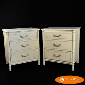 Pair of Faux Bamboo Oversize Nightstands