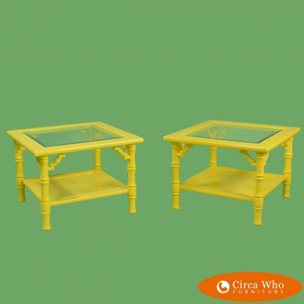 Pair of Faux Bamboo Low Side Tables
