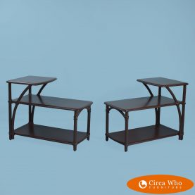 Pair of Faux Bamboo Tier Tables