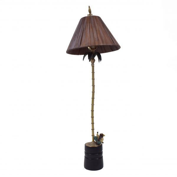 Pair of Faux Bamboo With Monkey Tables Lamps