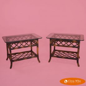 Pair of Faux Bamboo end Tables
