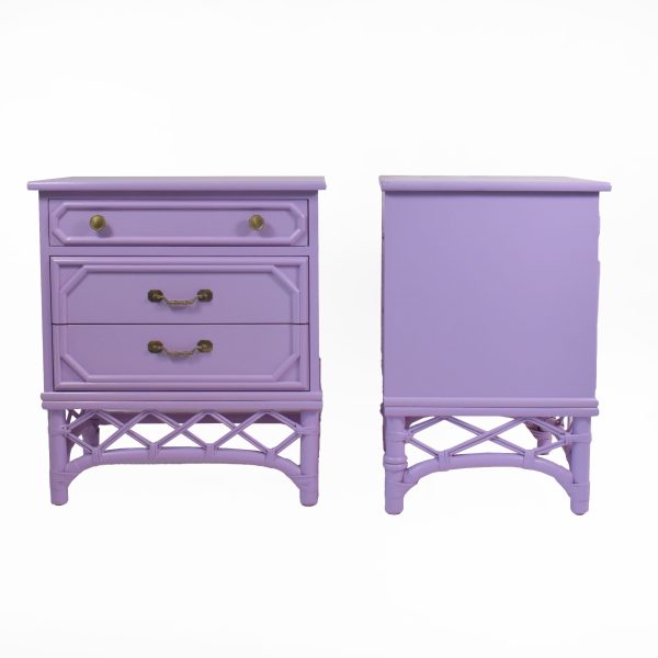 Pair of Ficks Reed Purple Nightstands