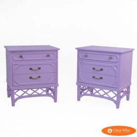 Pair of Ficks Reed Purple Nightstands