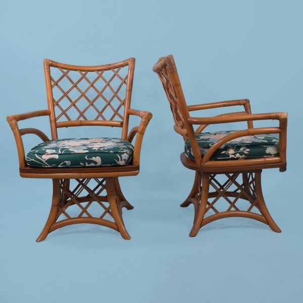 Pair of Ficks Reed Swivel Chairs