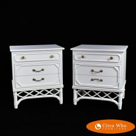 Pair of Ficks Reed White Nighstands