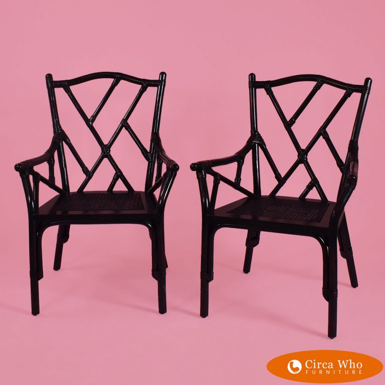Pair of Fretwork Arm Chairs Circa Who