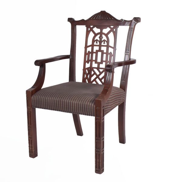 Pair of Fretwork Carved Pagoda Chairs