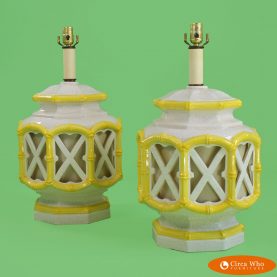 Pair of Fretwork Ginger Lamps