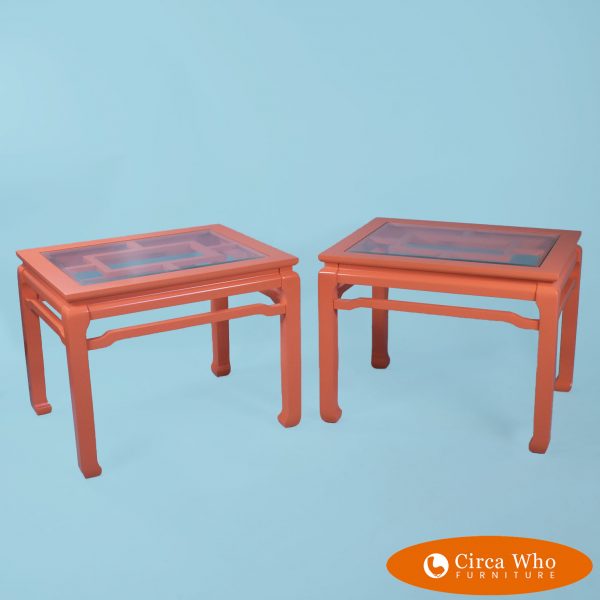 Pair of Fretwork Ming Side Tables