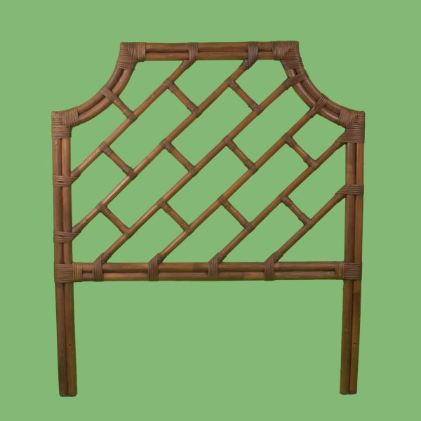 Pair of Fretwork Rattan Vintage Headboards