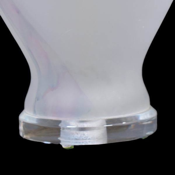 Pair of Frosted Glass and Lucite Table Lamps