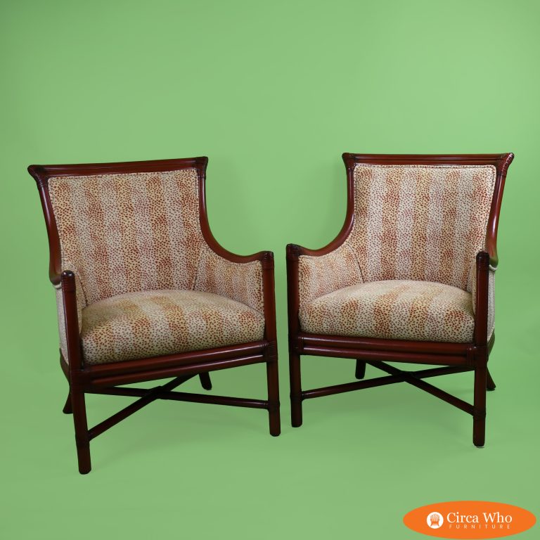 Pair of Gasparucci Italo Rattan Lounge Chairs