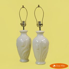 Pair of Ginger Jar Tulip Table Lamps