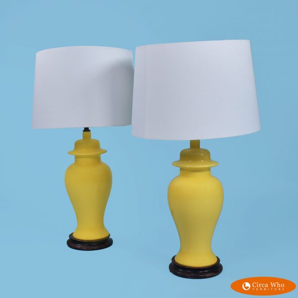 Pair of Ginger Yellow Lamps