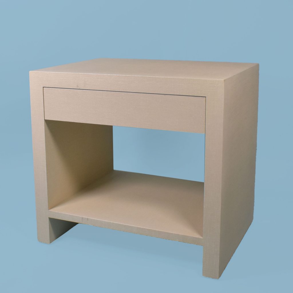 Pair of Grasscloth Nightstands Circa Who