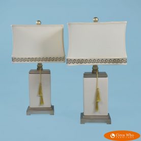 Pair of Greek Key Lamps