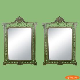 Pair of Greek Key With Shell Mirrors