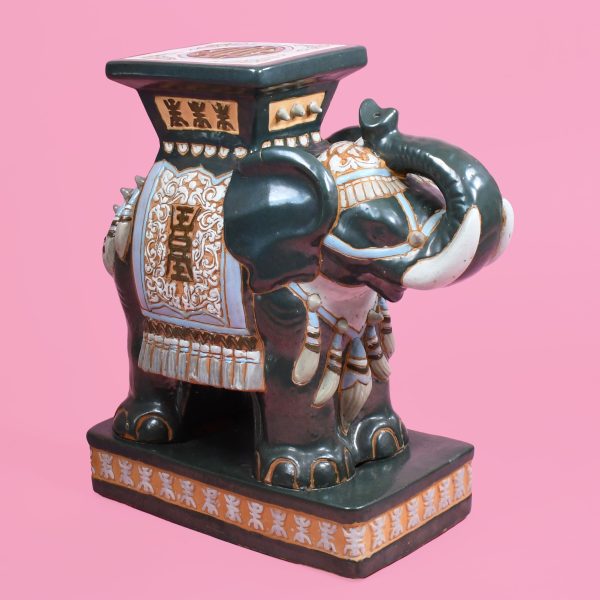Pair of Green Elephant Garden Seat