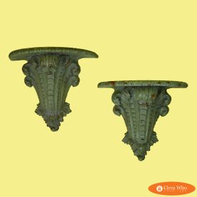 Pair of Green Ornamental Brackets