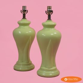 Pair of Green Vintage Table Lamps